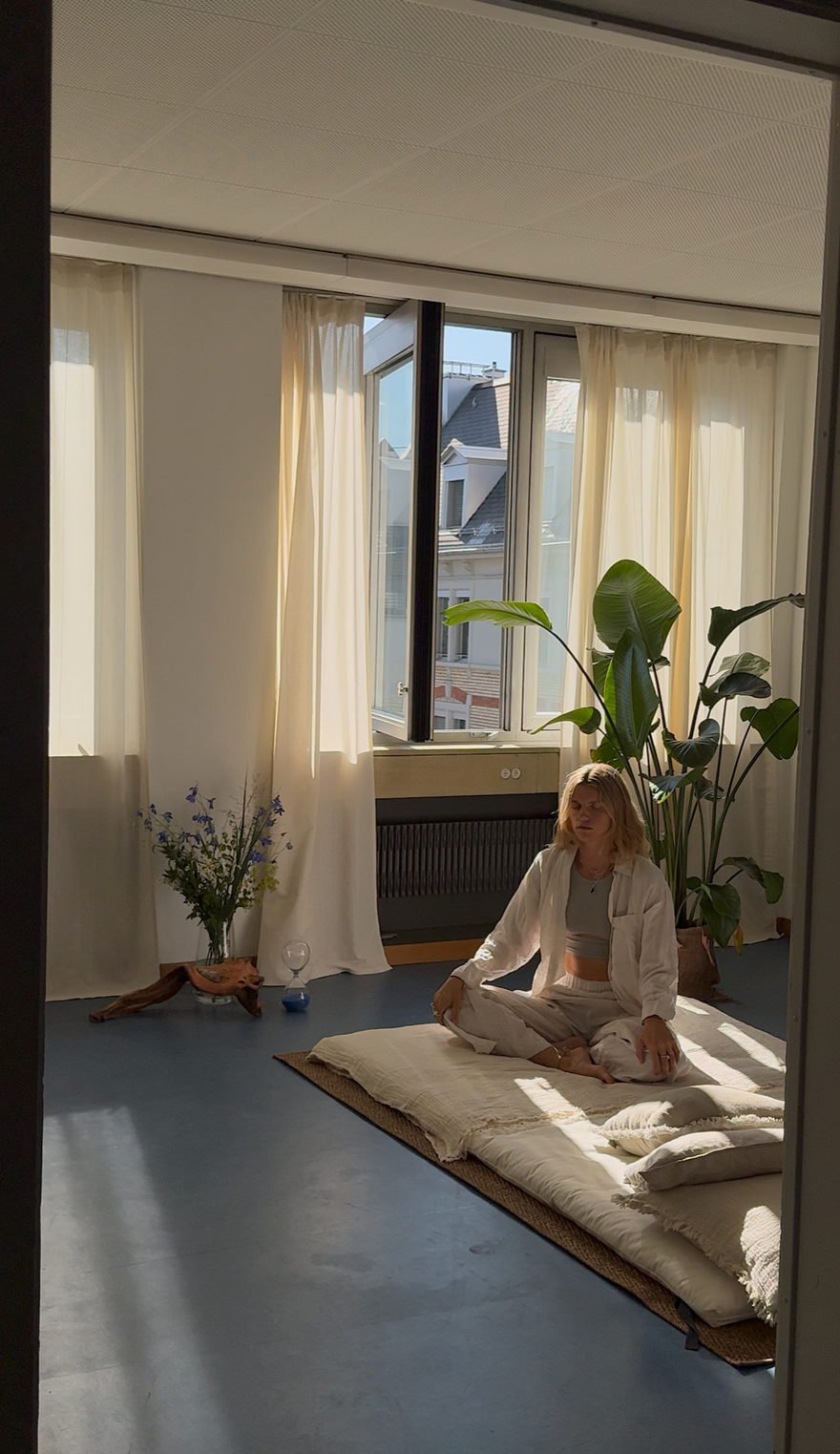 Carla in seated meditation